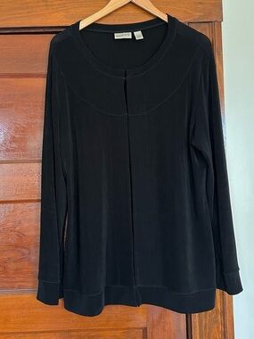 Chico's Travelers Black Slinky Cardigan Wrinkle Resistant Stretch Fabric Size XL